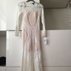 white maxi dress, size S